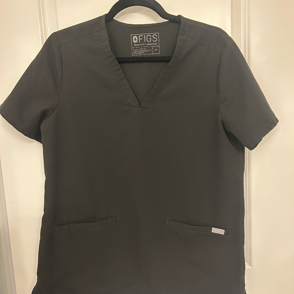Figs Women’s Black Casma Scrub Top Size Medium M
